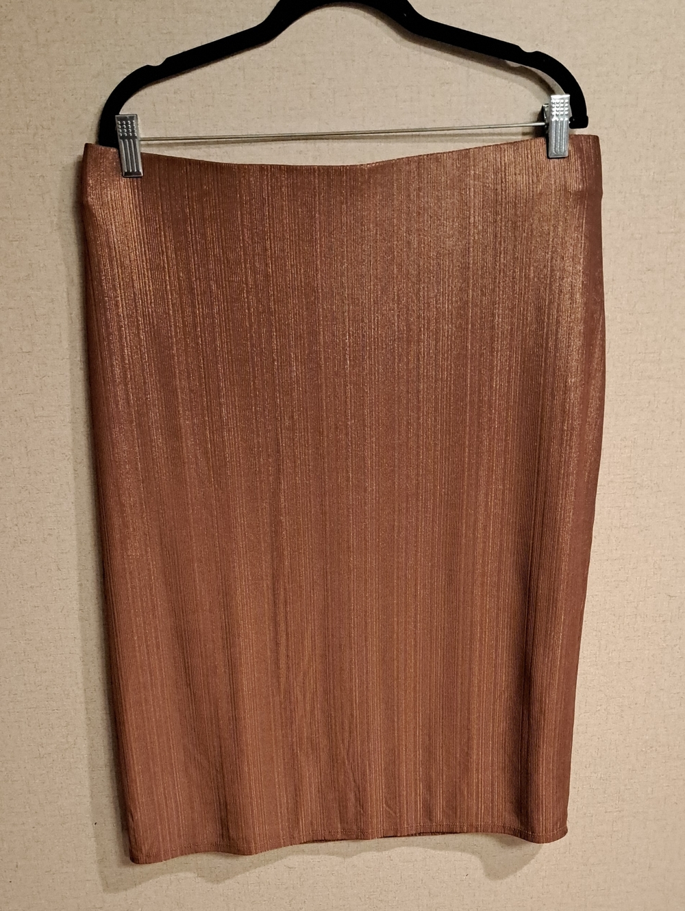 BOLD elements Copper Metallic Pencil Skirt